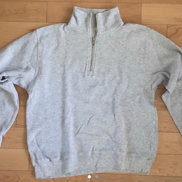 Brandy Melville Tops - - Grey Waffled Brandy Melville Quarter Zip